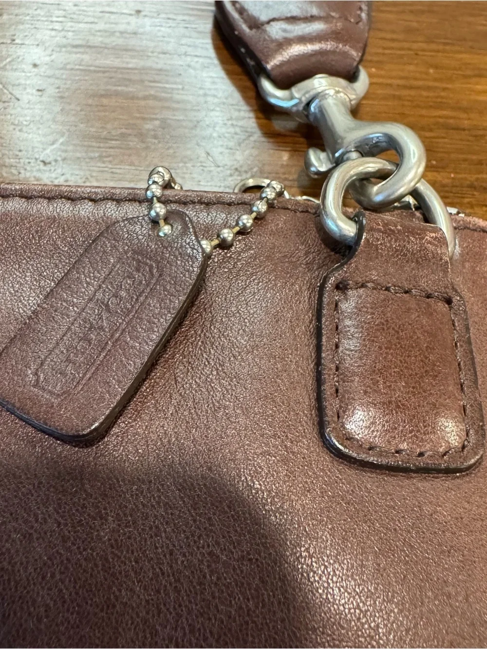 Vtg COACH Brown Leather Crossbody Slim Small Bag Glove-Tanned Leather RARE